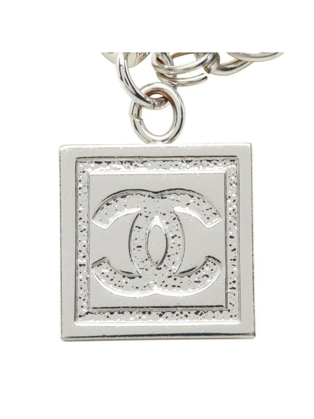 Chanel CC Logo Rogue Chain Necklace Silver Metal